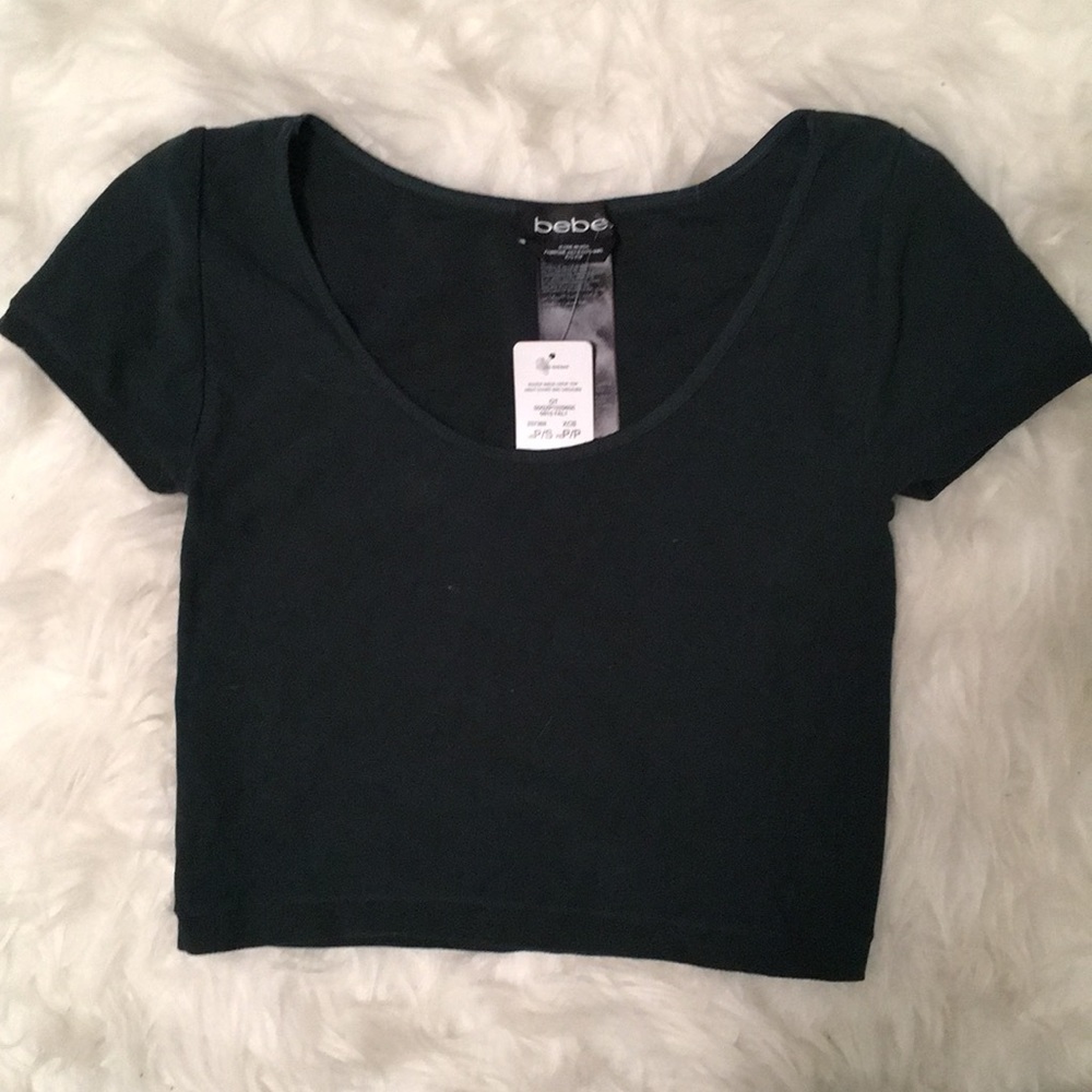 NWT bebe hunter green crop top